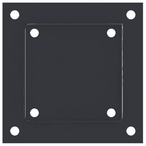 Post Bases 12 Pack 4.76x4.76 Inch Square Deck Support Anchors, Powder-Coated Steel Column Brackets for Pergola, Fence, Porch, and Mailbox Posts, Anthracite - size: 121 x 121 mm & 12