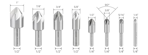 Accusize Industrial Tools HSS Countersink Set, 90°, 0206-2016 - size: 90°