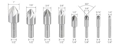 Accusize Industrial Tools HSS Countersink Set, 90°, 0206-2016 - size: 90°