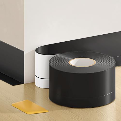 RONSEN Vinyl Peel and Stick Baseboard Molding Trim 16.4 ft - color: Black, size: 16.4 ft