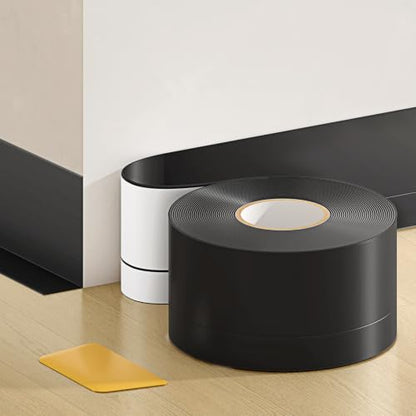 RONSEN Vinyl Peel and Stick Baseboard Molding Trim 49.2 ft - color: Black, size: 49.2 ft