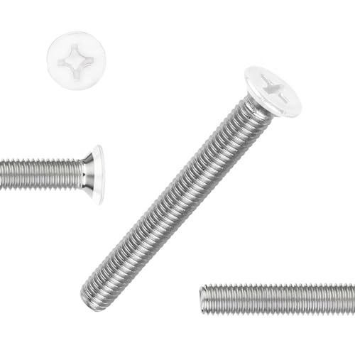 QISHENG 100 PCS White Head #6-32X1/4(0.25 inch) Stainless Steel Phillips Flat Head Machine Screws,DIY,Repair,Install Furniture and Electrical Appliances Screws,Stainless Steel 18-8 A2(304) Screw - color: White, size: #6-32X1/4"(0.25 inch)