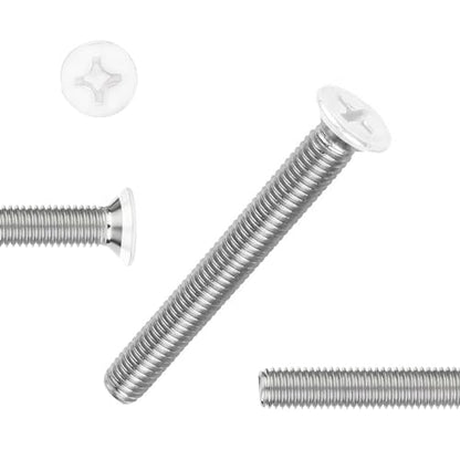 QISHENG 100 PCS White Head #6-32X1-3/4(1.75 inch) Stainless Steel Phillips Flat Head Machine Screws,DIY,Repair,Install Furniture and Electrical Appliances Screws,Stainless Steel 18-8 A2(304) Screw - color: White, size: #6-32X1-3/4"(1.75 inch)