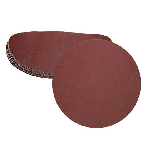uxcell 15pcs 8-Inch PSA Sanding Discs, 120 Grits Aluminum Oxide Self Adhesive Stick Back Sandpapers, No-Hole Round Wet/Dry Sander Papers, Sand Auto Car Paint, Wood, Metal - size: 120 Grit