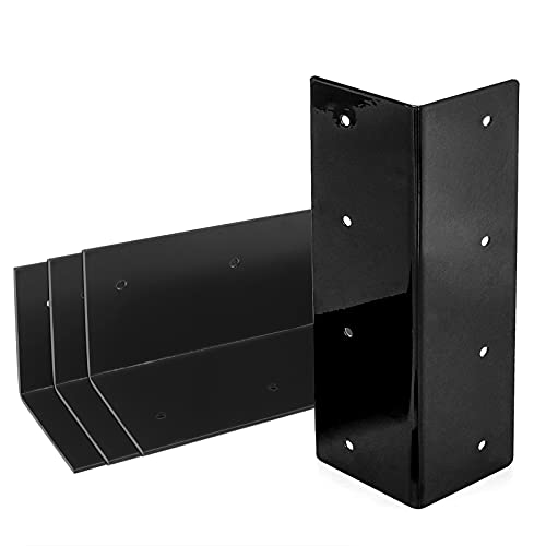 4 Pack 9" x 3" Black Raised Bed Garden Corner Bracket for Wood - size: 9" x 3"