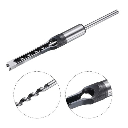 uxcell Square Hole Drill Bit for Wood 10mm Hollow Chisel Mortiser Auger Spur Cutter Tool, High Carbon Steel for Woodworking Carpentry - size: 10mm