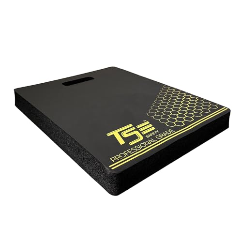 True Flex Protective Kneeling Pad, Premium Quality Neoprene Pad, Heavy Duty Stabilization, Easy to Carry Handle, Comfortable Ergonomic Design Kneeling Mat by TSE Safety,Black 14 inches x 18 inches