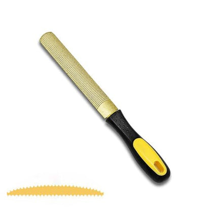 Wood Rasp File 6 Inch Double Sided Metal Wood File with Plastic Handle Half Round Hand Rasps for Woodworking Shaping Maple Guitar Neck Body Trimming Work Carving Furniture Soft Plastic