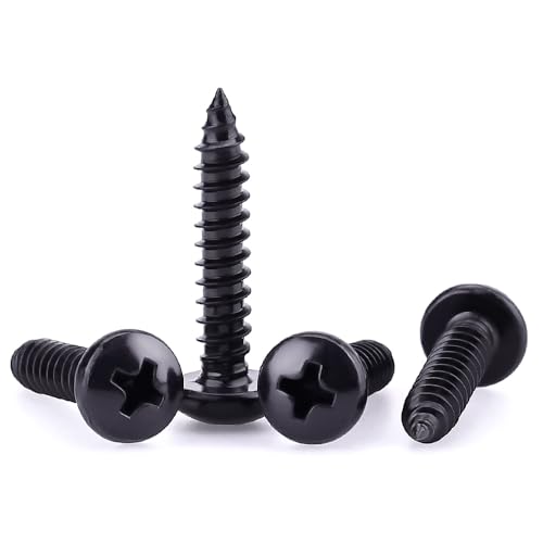 #10 x 1-1/4" Phillips Pan Head Sheet Metal Screws, 304 Stainless Steel 18-8, Black Coated, Corrosion Resistant Pan Head Self Tapping Screws for Wood, Sheet Metal, 50 PCS - size: #10 x 1-1/4"