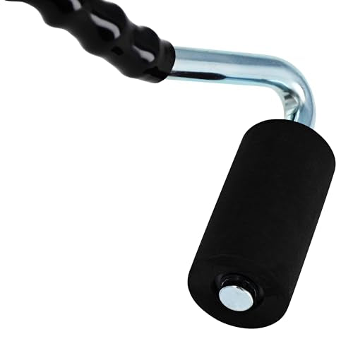 DCT Heavy-Duty High-Pressure Rubber J-Roller – Curved Handle and Solid Hard Roller Tool for Floor Laminate & Veneer Glue