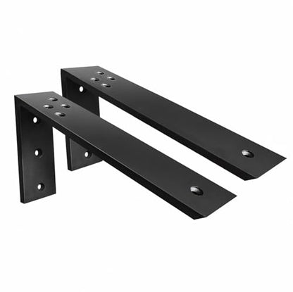 Countertop Support Brackets 2 Pack L Bracket Countertop Brackets 10" x 6" x 2.5" Heavy Duty 3/8" Thick Shelf Brackets Metal Corbels L Shape Bracket for Wood Shelf/Quartz/Granite/Concret Countertops - size: 10 Inch, style: Black-2 Pack