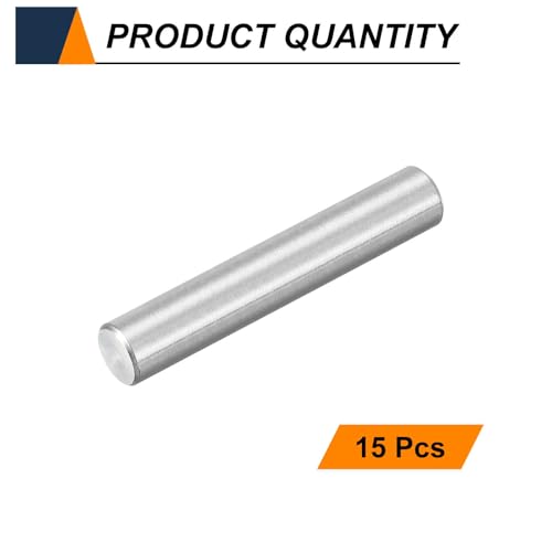 HARFINGTON 15pcs Dowel Pins M4(4mm) x 22mm 304 Stainless Steel Cylindrical Shelf Support Peg Pin Rod Fasten Elements for Metal Devices Wood Furniture DIY Installation, Silver - size: M4 x 22mm