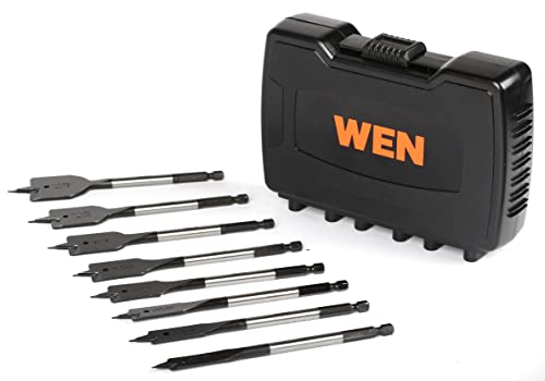 WEN DB818P 8-Piece 6-Inch Wood Spade Bit Set with Carrying Case - style: Spade Bit Set