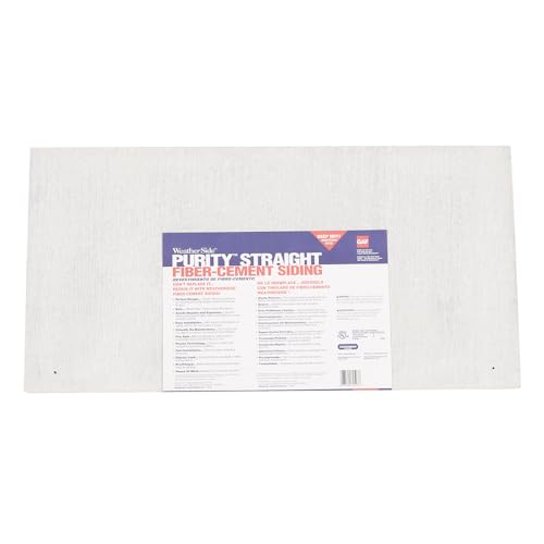 GAF WeatherSide Purity Straight Fiber-Cement Siding Shingles (12x24) 18 Bundle| Fire Resistant & Safe with No Asbestos| Easy to Install with Pre-Primed Textured Surface|Durable with Distinct Design - size: Straight Bundle