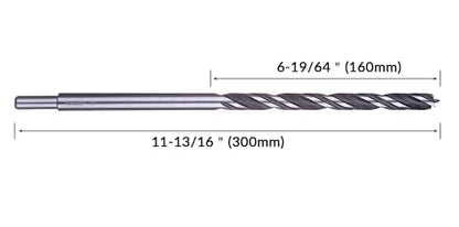 NordWolf 7-Piece 12" Extra Long Brad Point Wood Drill Bit Set, Double Lands & Double Flutes Design for Cutting Wood, PVC, Resin, MDF and Drywall, SAE Sizes 1/8" to 1/2" - size: 1/8" to 1/2" (7 Pcs)