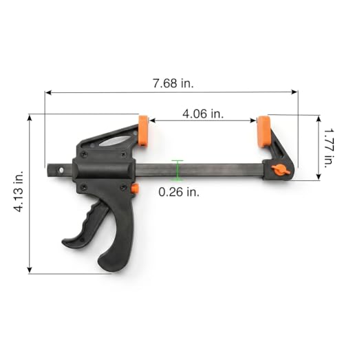 Set of 5 F-Type Clamps - Quick-Release Ratchet Squeeze Woodworking Tools, Manual Tools for Home Renovation.