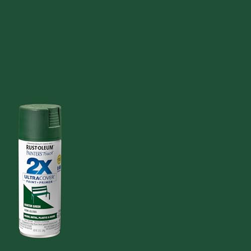 Rust-Oleum Painter's Touch 2X Spray Paint, Semi-Gloss Hunter Green - color: Semi-Gloss Hunter Green, size: 12 Ounce (Pack of 1)