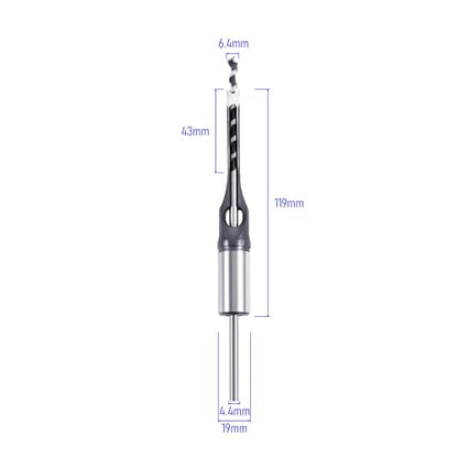 1/4 Inch Square Hole Mortising Chisel Bit High-Carbon Steel - size: 1/4inch（6.4mm）