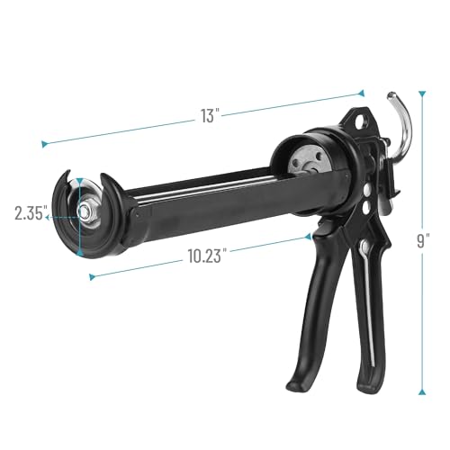 Bates- Heavy Duty Caulking Gun, 18:1 Thrust Ratio, Black, Caulking Tool Gun, Heavy Duty Caulk Gun No Drip Caulk Gun, Hand Caulking Guns Tool, Silicone Gun