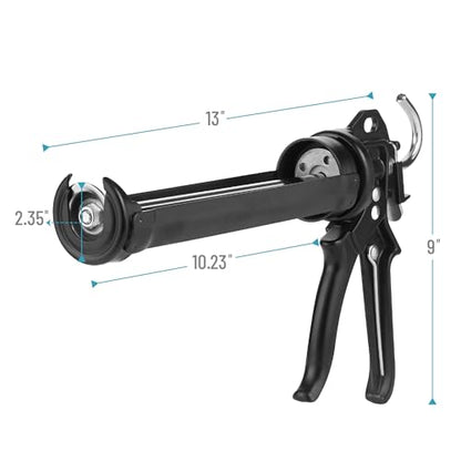Bates- Heavy Duty Caulking Gun, 18:1 Thrust Ratio, Black, Caulking Tool Gun, Heavy Duty Caulk Gun No Drip Caulk Gun, Hand Caulking Guns Tool, Silicone Gun