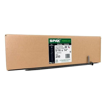 5/16" x 14" Powerlags Interior Pancake Head Structural Wood Lag Screws (250 pcs) T40 T-Star Heavy Duty - size: 5/16" x 14"