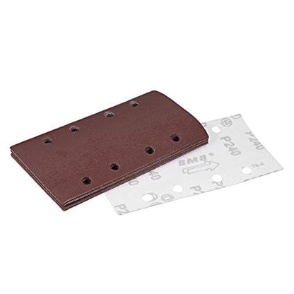 uxcell 240 Grit 1/3 Sanding Sheet Sander Sandpaper Hook and Loop Pads 8 Hole 10pcs - size: 240 Grit