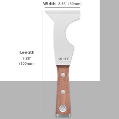 CHILI TOOLS Stainless Steel 5 in 1 Painters Tool with Wood Handle and Metal Hammer End, Made in Taiwan | Spackle Caulk Remover | Roller Cleaner | Putty Knife | Wallpaper Scraper | Can Bottle Opener - style: Paint Scraper