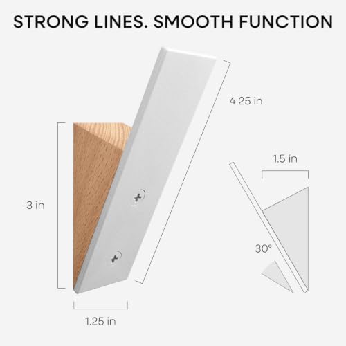 Homeforia Beachwood Coat Hooks, High-End Wood & Metal, Set of 2 - color: Beechwood, size: Pack of 2