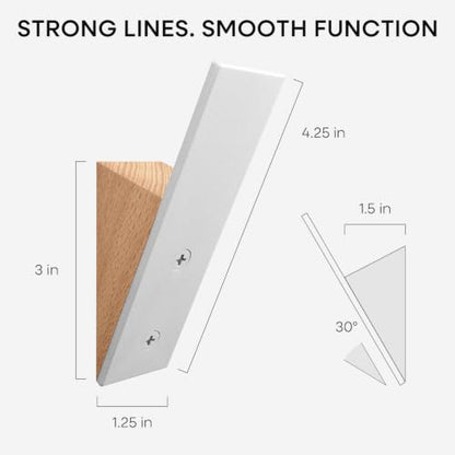 Homeforia Beachwood Coat Hooks, High-End Wood & Metal, Set of 2 - color: Beechwood, size: Pack of 2