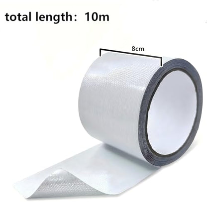10 meters Waterproof Repair Tape for Fabric, Awning, RV Roof, Tent, Sail, Boat Cover, Underbelly, Tarp – Heavy Duty Outdoor Tear Patch Kit, UVproof, Heat Resistant, Multipurpose White (80mm)