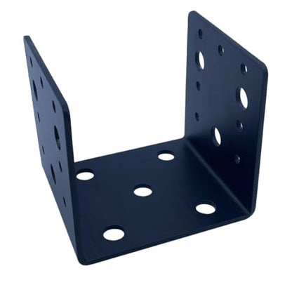 4 PCS Heavy Duty Steel Half Post Base Fit 4x4 Post Anchor Connector, Mounting Joist Hanger Brackets for Wood Posts Support, Thickness 3mm,Black