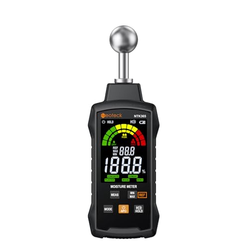 Neoteck Pinless Moisture Meter with REF Comparison, 5-40mm Depth Detector
