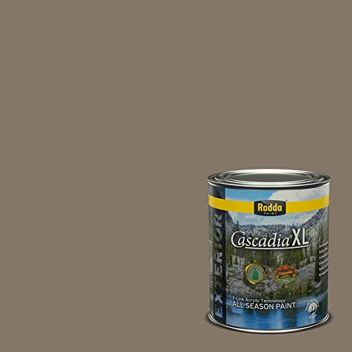 Rodda Paint CASCADIA XL Exterior Satin Paint & Primer in One, Quart, Peat - color: Peat, size: 32 Fl Oz (Pack of 1)