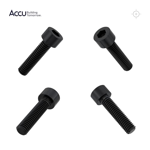 Accu - M6 x 25mm Full Thread Cap Head Screws (DIN 912) - High Tensile Steel (12.9) (Pack of 20) - color: High Tensile Steel (12.9), size: M6 x 25mm