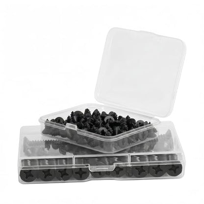 #8 x1/2 [100 Pack] Flat Head Phillips Drive Self Tapping Screws, Sheet Metal Screws, Black Oxide, 304 Stainless Steel (18-8), Corrosion Resistant Screw for Wood, Sheet Metal and More - size: #8 x1/2