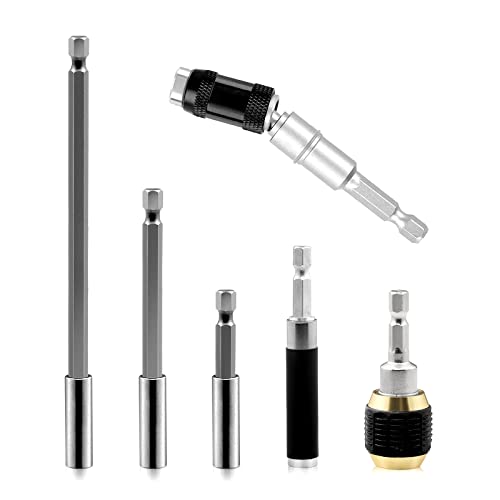 6Pcs Drill Bit Magnetic Bit Holder Extension Set with Degree Pivot Driver