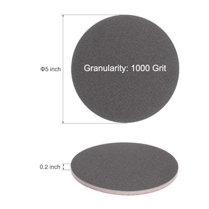 uxcell 10pcs 1000 Grit Sanding Sponge 5" Hook and Loop Sanding Disc - size: 5 Inch, style: 1000 Grit