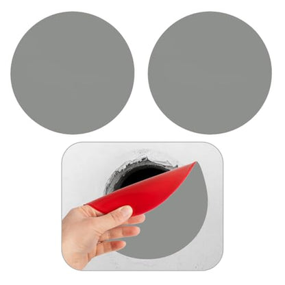 Rubber Bond Self-Adhesive Rubber Wall Outlet Cover Plate 2 Pack - Easy to Apply Peel & Stick Drywall Hole Patch - 7 Inch Round Screwless Blank Wall Plate Cover - Premium Rubber Wall Hole Cover (Grey) - color: Grey, size: 7 Inch Round