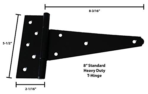 Shed Windows and More Single Door Hardware Kit (8" Hinge), T Handle and Screws - size: 8 Inch