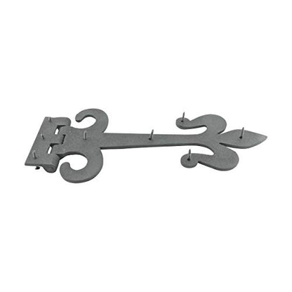 Renovators Supply Manufacturing Pack of 10 Black Wrought Iron Strap Hinge 12 Inch Fleur de Lis Colonial Barn Door Gate Hardware Flush Mount Rust Resistant Heavy Duty - size: Pack of 10