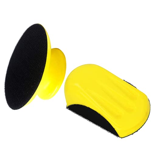 VIBRATITE 5 Inch Round & Mouse Sanding Block, Hook & Loop Hand Sander, 2PCS - size: 5" Round + Mouse