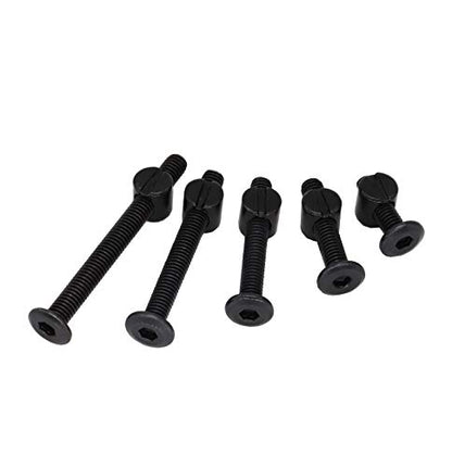 cSeao M6 x 20mm/30mm/40mm/50mm/60mm Baby Bed Crib Screws Hardware Replacement Kit, 25-Set Black Socket Cap Screws Barrel Nuts Assortment Kit for Chairs Cot Bed Crib Furnitures - size: 20/30/40/50/60mm 50pcs