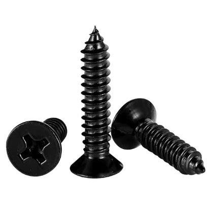 #10 x 2 Wood Screws Flat Head Fast Self Tapping Drywall Screws 18-8 Stainless Steel 304 Black Finish, 50 PCS - size: #10 x 2"