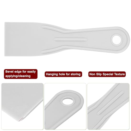 HARFINGTON 5pcs Putty Scraper 2" Width 1.7mm Thin Flexible Plastic Putty Knives for Taping Drywall Spreading Painting Wall Scratching Gray - size: 2"