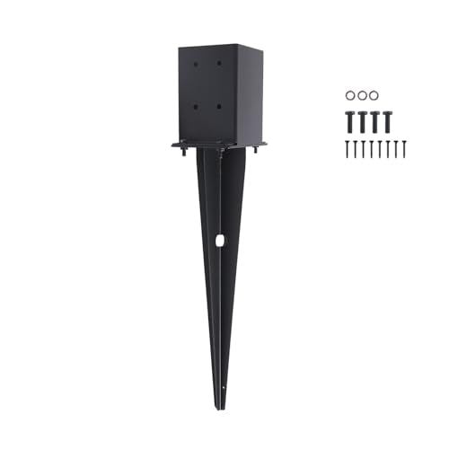 1 Pcs 22-inch 4"x4" Fence Post Anchor Ground Spike(Internal 3.6"x3.6") - size: 1, style: 4"x 4"