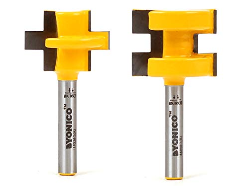 YONICO Router Bits Tongue & Groove Set 3/4-Inch 2 Bit 1/4-Inch Shank 15226q - style: Up to 13/16" Stock - 1/4" Depth - 1/4" Shank