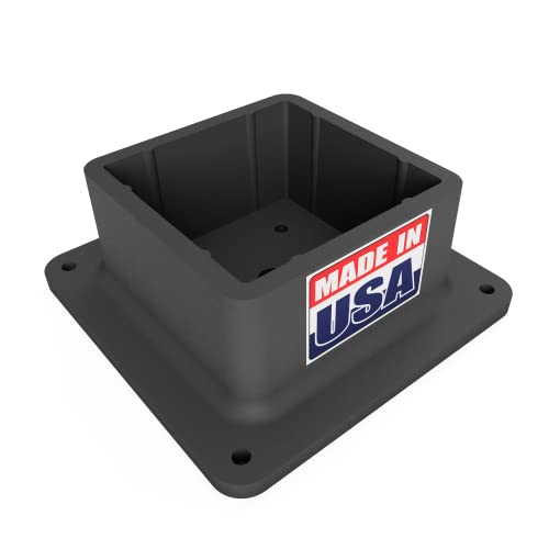 USA-Made 4x4 Post Base Bracket Anchor - Never Rust or Stain - Durable Plastic Deck Skirt Flange Cover for Wood Posts - Strong Handrail Base and Support (1 Pack)