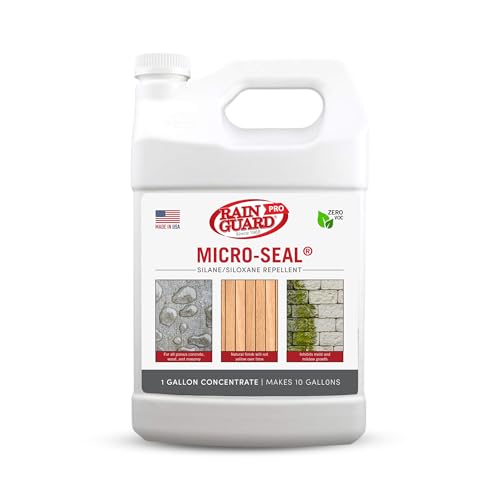 RAIN GUARD PRO CR-0701 MICRO-SEAL Concentrate Makes 10 Gallons - Clear Natural Finish - All Purpose Deep Penetrating Water Repellent Protection For Wood, Concrete and Masonry Surfaces - Pro Approved - size: 1 Gallon (Makes 10 Gallons)