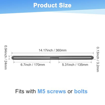 M METERXITY 2-Pack Flat Mending Plate Support 14.17x0.94in, Black - color: Black, size: 360 x 24mm