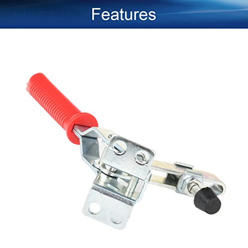 Auniwaig Hold Down Toggle Clamps Vertical Red Hand Tool Holding Capacity Heavy Duty Toggle Clamp 442lbs Quick Release Tool 2Pcs - size: 200kg 2pcs